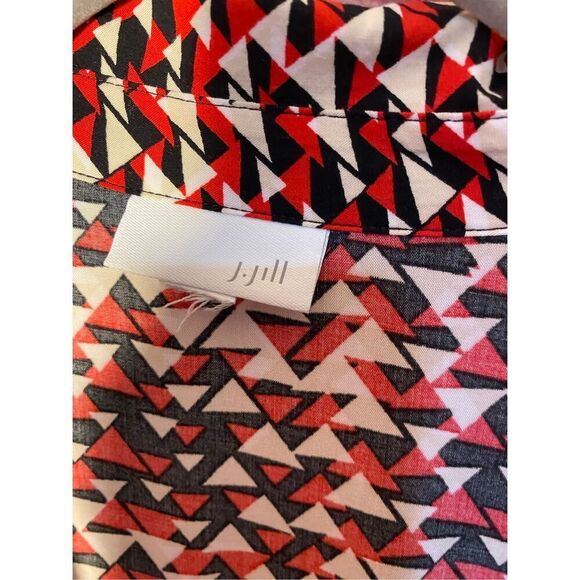 J Jill women’s red black white triangle print tab sleeve dress S/XL - Picture 4 of 4